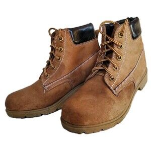 80's Insulated Nubuck Leather Lug Sole Work Boots Womens 8 Hiking Vtg Streetwear